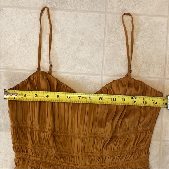 Elegant gold Anthropologie maxi slip dress - Picture 6 of 6